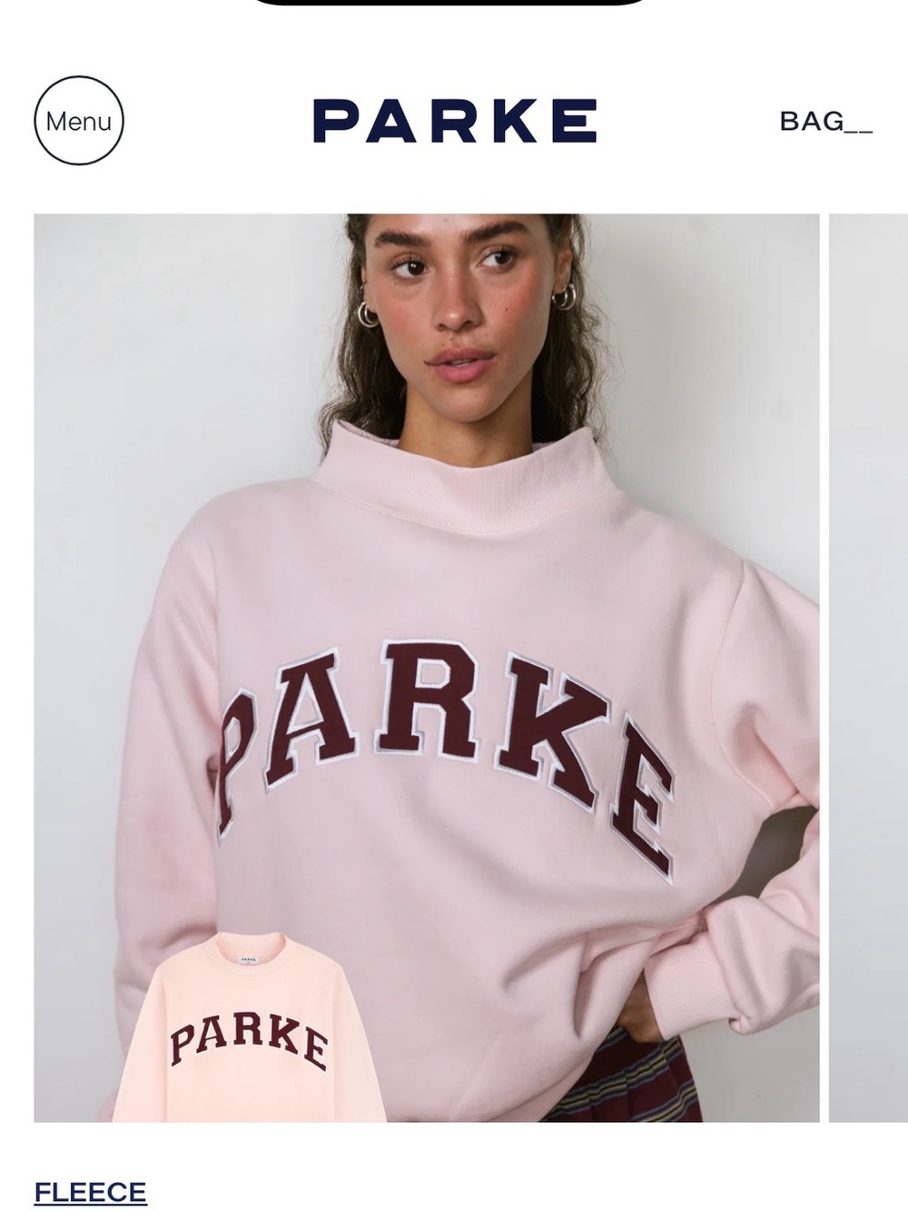 Parker Light Pink Logo Fleece Pullover